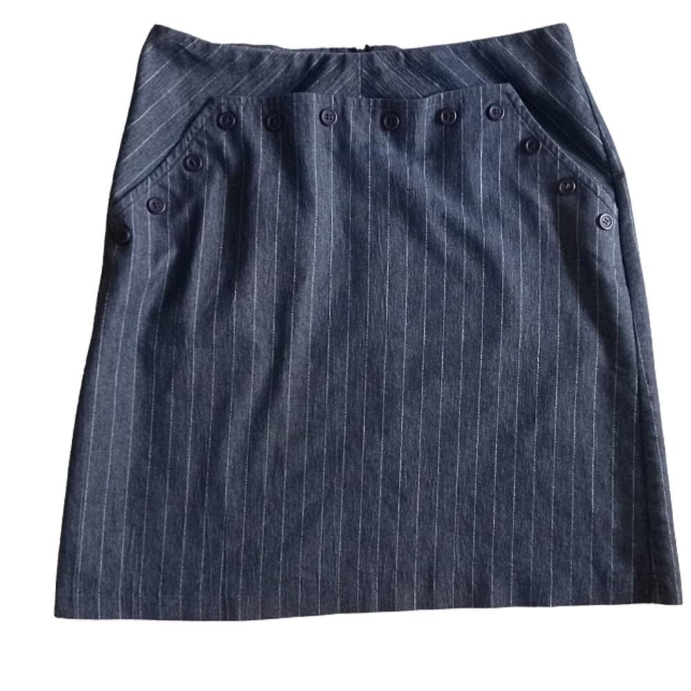 Parallel Denim Bluish gray pinstriped Skirt